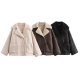 Fongt Women's New Retro Loose Thin Grab Velvet Velvet Casual Jacket Jacket
