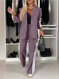 Fongt Spring And Autumn New Women's Long Sleeves Clip Casual Suit Set Two-Sleeve