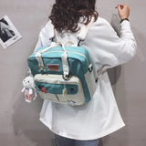 Small Cute Rabbit Backpack Female Student College Schoolbag Girls Badge Book Backpack Kawaii Ladies Fashion Shoulder