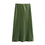 Fongt Women's Clothing INS Explosive Multi-Color Fashion Commuter Silk Stupor Feel Stubble Skirt