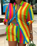 New Women's Wear Fashion Printing Temperament Commuter Two-Piece Set-Outfit