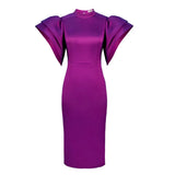 Fongt Personality Fashion Horn Sleeves Dress Party Banquet Evening Dress Dress