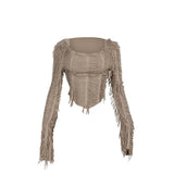 Fongt Autumn 2024 New Temperamental And Casual Body Repair Tuxedo Long-Sleeved Top