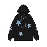 Fongt Star Paste Cloth Hoodie Autumn Loose Casual Couple Cardigan Coat-Outfit