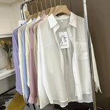 Fongt Sunscreen Shirt Women's Thin Summer Jacket 2025 New French Shirt Long-Sleeved Top Design Sense