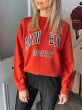 Printed Women Sweatshirt Cotton Sport Fashion Pullovers Tops Female Loose Sweatshirts Hoodies 2023 Autumn Winter Clothes-Outfit