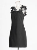 2025 Spring New Fashion Sexy Three-Dimensional Flower Splicing Design Slim Slim Short Sling Dress