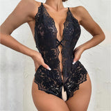 Sex Underwear Pajamas Open Brothing Collar Cross-Lace Lace Lace