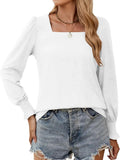 Fongt And Autumn 2025 New Striped Side-Laceed Leaf Cuff Bubble Long Sleeve T-Shirt