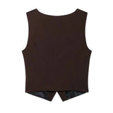 Fongt Women's Clothing INS Net Red Simple Temperament Commuted Sleeveless Suit Vest Top + Pants Suit