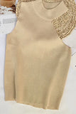 Women Halter Neck Off-shoulder Knitted Cropped Tank Tops Female Bodycon Tanks Sleeveless Basic Solid T shirts Tees Camisole-Outfit