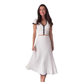 Fongt Summer New Color U-Collar Elastic Short Top Skirt Dress Suit Woman