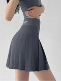 High Waist Mini Pleated Skirts Women Korean Preppy Style Chic Short Faldas Elegant Black Safety Lined Tennis