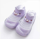 Spring Leopard Soft Bottom Non-Slip Floor Socks Solid Color Toddler Girl Boy Shoes With Transparent Rubber Soles Kid