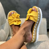 Sandals Platform Sandals Shoes Women Bow Summer Sandals Slipper Indoor Outdoor Flip-flops Beach Shoes Female