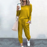 Fongt New Ebay Burst Round-Neck Solid-Color T-Shirt + Casual Trousers Fashion