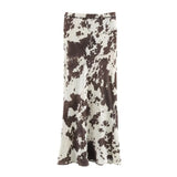 Fongt Women's INS Explosion Animal Printed Shirt + With Belt Silk Styt Dress Set