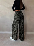 Fongt Classic Leopard Print Casual Trousers
