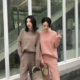 Fongt 2025 Autumn And Winter New Set Of Sweater Thin Knit Trousers Casual Suit Women's Two-Set