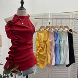 Fongt Design Sleeveless Leaves Three-Dimensional Flower Blouse Atmosphere Slimming Waist 1166