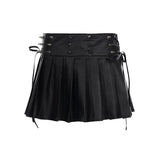 Fongt Punk Street Fashion Trend Metal Rivet Decoration Thorns With A-Word 100-Fold Skirt New