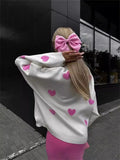 Fongt And Winter Long-Sleeved Love Sweater Female 2024 Burst Embroidered Loose Knitted