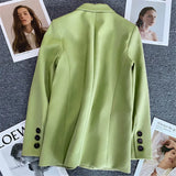 Fongt Green Suit Jacket Woman 2025 Spring And Autumn New Leisure Temperament High-End Sense Fried Street Small Suit Suit Woman