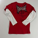Fongt Street Trendy TAPOUT Printed T-Shirt Fake Two-Piece Blouse Casual Hip-Hop Long-Sleeved T-Shirt