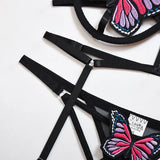 Products New Sex Underwear Sexy Hollow Butterfly Three-Piece Set Direct
