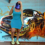 Ladies' Summer Solid Color Vest Dress Casual Dress Independent Station-Outfit