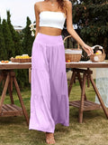 Fongt Summer Leisure Wide-Legged Cotton Pop High-Waisted Loose Trousers Women's Trousers