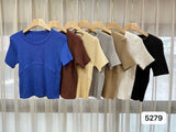 Fongt White Knitted Bottom T-Shirt Hottie New Ice Silk Short-Sleeved Woman Design Slim Short Thin