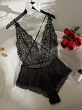 Autumn And Winter New Thin Lace Pure Sexual Beauty Back Perspective Mesh Dress