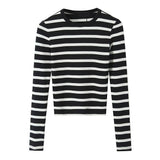 Fongt Round Collar Stitching Long Sleeve Bottom Shirt Women Autumn And Winter New Slimming Inside T-Shirt Top