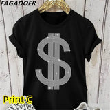 Summer Juicy Diamonds Print Tshirt Women Round Neck Short Sleeve Top Female Pattern Harajuku Tshirt 2022 New