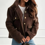 Fongt Collar Button Decorating Cashmeat Jacket In Autumn 2025