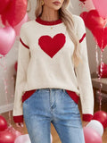 Fongt Autumn And Winter Hot Sweater Women Hit The Color Love Peach Collar Knitted Jersey Valentine's Day