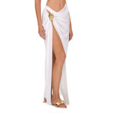 Sexy Breast-Wear Bikini Three-Piece Solid Color Sexy Split Swimsuit Woman 2025 New