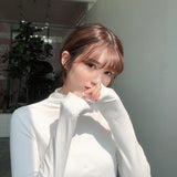 Fongt Turtleneck Bottom Shirt Women Autumn And Winter Pure Color Long Sleeve T-Shirt Women's New Korean Version Slim Slim Versatile