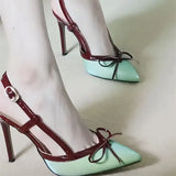 Fongt High-Heeled Women 2025 New Summer With Skirt Retro Temperament Sharp French Beauty Sandals