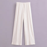 Fongt New Double-Sided Round Collar Blouse 3641859 Elastic Casual Trousers 3641860