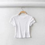 Fongt And Summer Short Thread Slim T-Shirt Women's Short-Sleeved Jacket-Outfit
