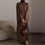 Fongt Summer New Women's Round Collar Loose Casual Top Retro Temperament Skirt Suit Women