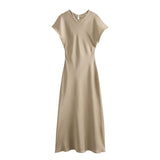 New Silk Satin Long Style Midi Dress 2157238 706-Outfit