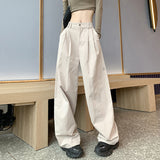 Fongt Workwear Trousers Women's Summer Thin 2025 New High-Waisted Leisure Sports Broad-Legged Trousers
