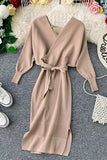 Wrap Side Slit Sweater
