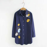 Arrival Women Dot Embroidery Cotton White Shirt Long Sleeve Casual Blouse Loose Plus Size 4XL Tops Feminina Blusa