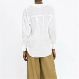 Women's Long Sleeve Shirts Crop Tops Fashion Polka Dot Blouses Elegant White OL Shirt Ladies Blouse Shirts Summer Street