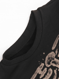 Vintage Skeleton Printed Crop Top-Outfit