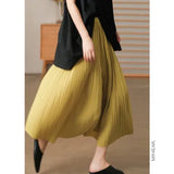 Fongt New 细细细细细 Art 褶皱 Fairy Hundred Folded Skirt Silk Slippery Pendant Half Body Skirt